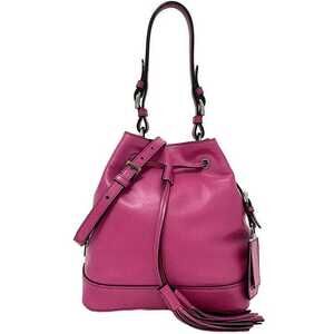 Prada Drawstring Bag Fuchsia Tassel Rare Soft Calf Leather Classic Shoulder